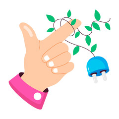 Wall Mural - A green energy sticker in flat style 

