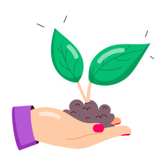 Wall Mural - A flat style sticker of save plants 

