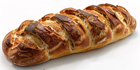 Wall Mural - Authentic Sardinian bread, a staple of European cuisine, displayed on a white background.