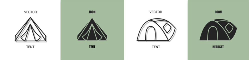 Canvas Print - Tent icon line. Tent vector illustration.