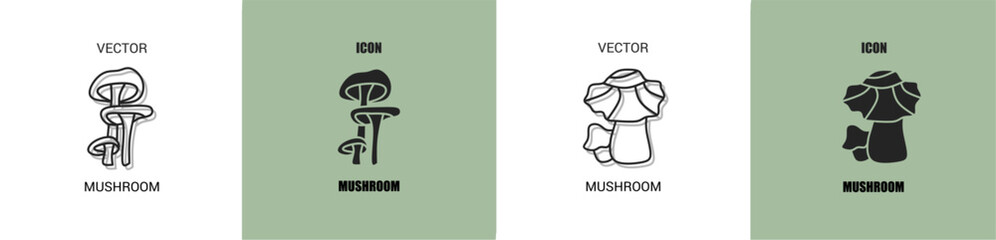 Poster - Mushroom icon line. Mushroom vector illustration.