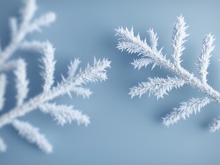 Wall Mural - Frosty winter landscape with icy branches