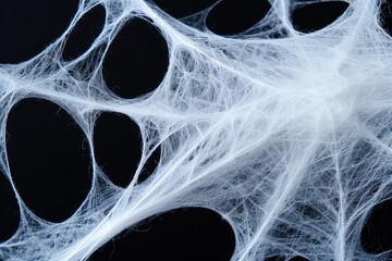 Intricate spider web in the dark