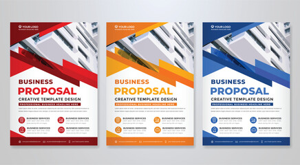 Wall Mural - business flyer template design and minimalist style abstract background annual report brochure cover