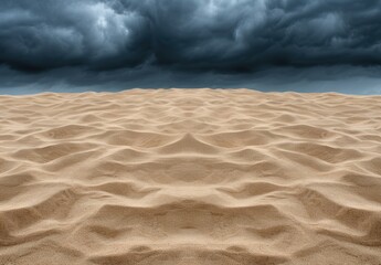 Poster - Dramatic desert landscape with stormy clouds