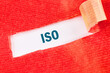 © Ihar - ISO service concept. ISO on a white background under torn paper
