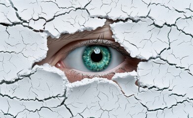 Poster - Cracked eye with green iris