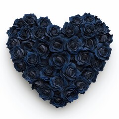 Wall Mural - heart-shaped arrangement of dark blue roses