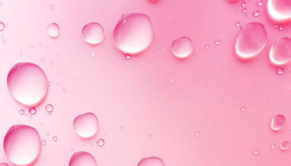 Sticker - Pink water droplets with a pink background