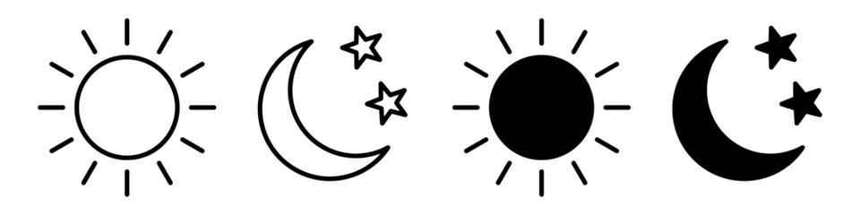 Poster - Sun icon and moon icon illustration isolated vector sign symbol.