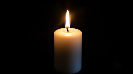 Poster - A single candle burning in the dark, with wax dripping down the side.