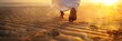 © Rzk Studio - Close up low angle view of Jesus feet walking on sand. Concept Religious Art, Spiritual Photography, Inspirational Images