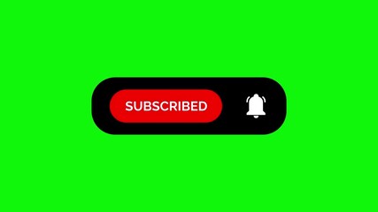Wall Mural - subscribe and reminder button animation, subscribing animation, animated subscribe button on green s