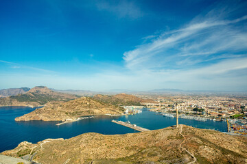 Poster - Cartagena, Spain. View over the port and city	