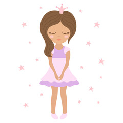 Wall Mural - cute little princess girl