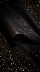 Wall Mural - Glitter bokeh of satin fabric for background. Metallic textile close up