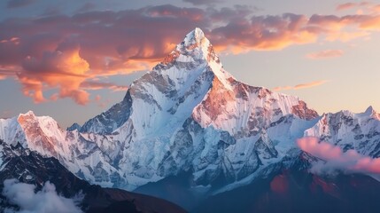 Poster - Majestic Mountain Peak at Sunset