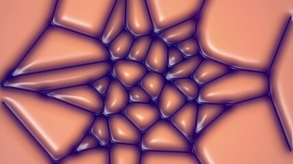 Aufkleber - 3d rendering loop animation of pulsating orange and purple organic cells 4K