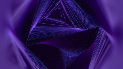 Fototapete - 3d rendering loop animation of flowing color waves on a pattern of triangles