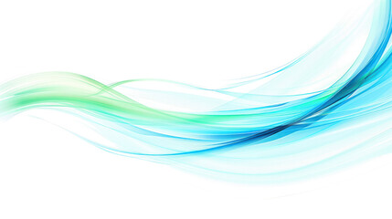 Wall Mural - transparent abstract glowing light effect overlay with curved lines in blue and green colors isolate