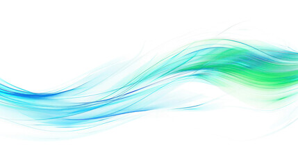 Wall Mural - abstract blue and green flowing waves overlay isolated on transparent or white background