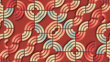 Leinwandbilder - Pattern consisting of intertwining, swirling shapes. 3d rendering loop animation