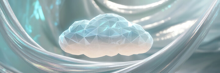 Holographic cloud computing icons, representing digital technology. representing digital technology and connectivity.