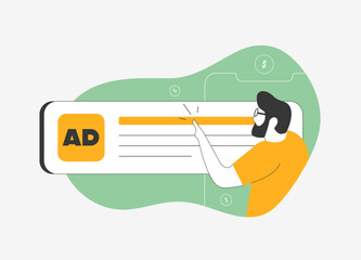 Wall Mural - targeted contextual ppc advertising places ads on relevant web pages, ensuring audience is intereste