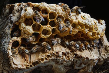 Fascinating behavior of bees constructing nests the complexity and efficiency of their work