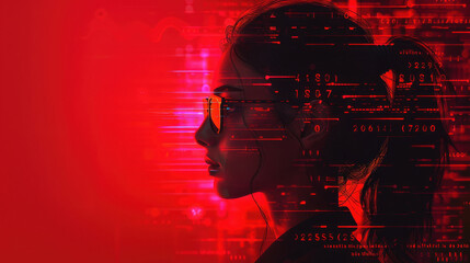 indian female IT specialist analyzing data information