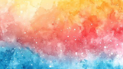 Wall Mural - A colorful background with a blue and red swirl and yellow stars. The background is a mix of colors and the stars are white