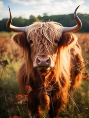 Sticker - highland cow with horns