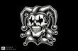 © Niken - Black and white scary clown head vector illustration design