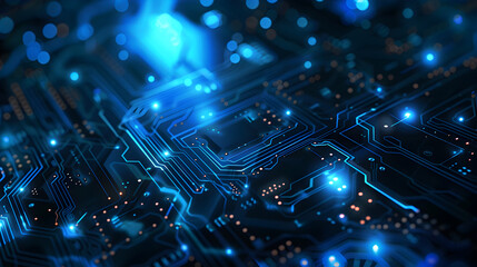 Abstract circuit board futuristic technology processing background. Generative Ai.