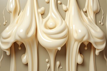 Wall Mural - Luxurious and indulgent luscious creamy swirls background with smooth, flowing, and organic white liquid texture for culinary and skincare design