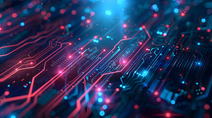 Abstract circuit board futuristic technology processing background. Generative Ai.