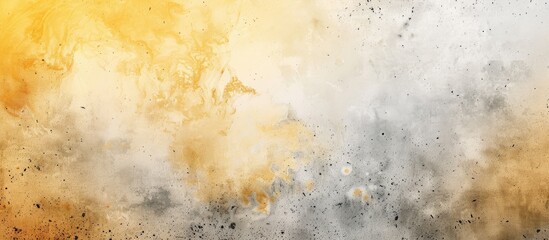 Poster - A beautiful neutral watercolor like backdrop with a weathered concrete yellow and grey gradient wall background adorned with scratches is ideal for adding text or graphics in the copy space image