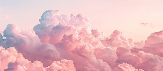 Aufkleber - Soft pink tone sky with clouds in a beautiful image with copy space