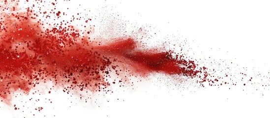 Leinwandbilder - Red glitter powder exploding with copy space image against a white backdrop