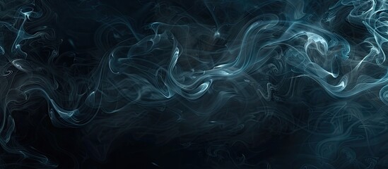 Poster - Dark backdrop with elegant smoke swirls ideal for adding text in the copy space image