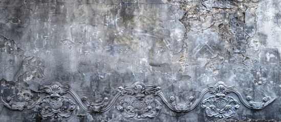 Leinwandbilder - Textured cement wall background with intricate patterns creating a copy space image