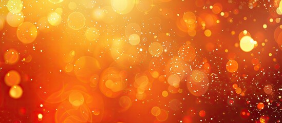 Aufkleber - A vibrant orange abstract background with sparkling bokeh effects creates an appealing display ideal for showcasing content with copy space image
