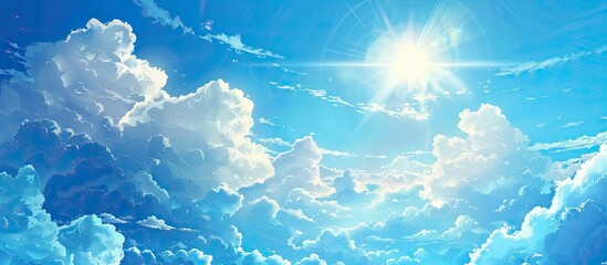 Poster - A gorgeous summer sky and clouds form a perfect background for adding text with ample copy space image included
