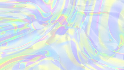 Fototapete - Holographic modern abstract looped animation. Seamless gradient background in light neon pastel colors. 4k loop