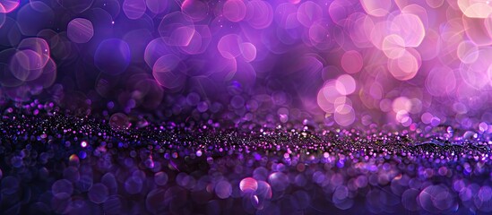 Poster - A background with purple bokeh lights creating an abstract effect with copy space image