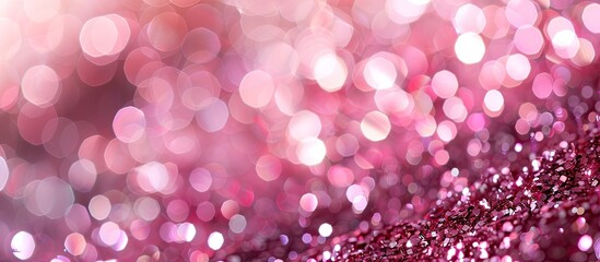 Poster - Sparkling pink bokeh creates a magical backdrop for festive occasions with defocused elements and ample copy space image