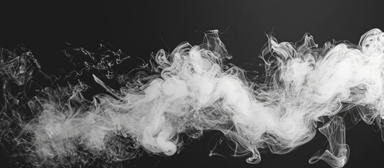 Poster - Elegant white smoke against dark background with copy space image