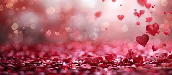 Aufkleber - Heart pattern on a Valentine s Day themed copy space image