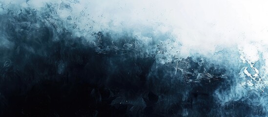 Aufkleber - Abstract gradient in blue white and dark black hues with a smooth grainy texture for poster designs featuring ample copy space image