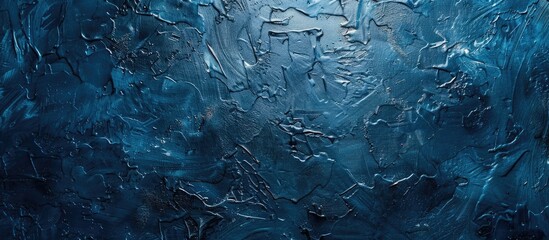 Fototapete - Navy blue stucco wall background with abstract grunge decorative texture perfect for artistic projects and copy space image